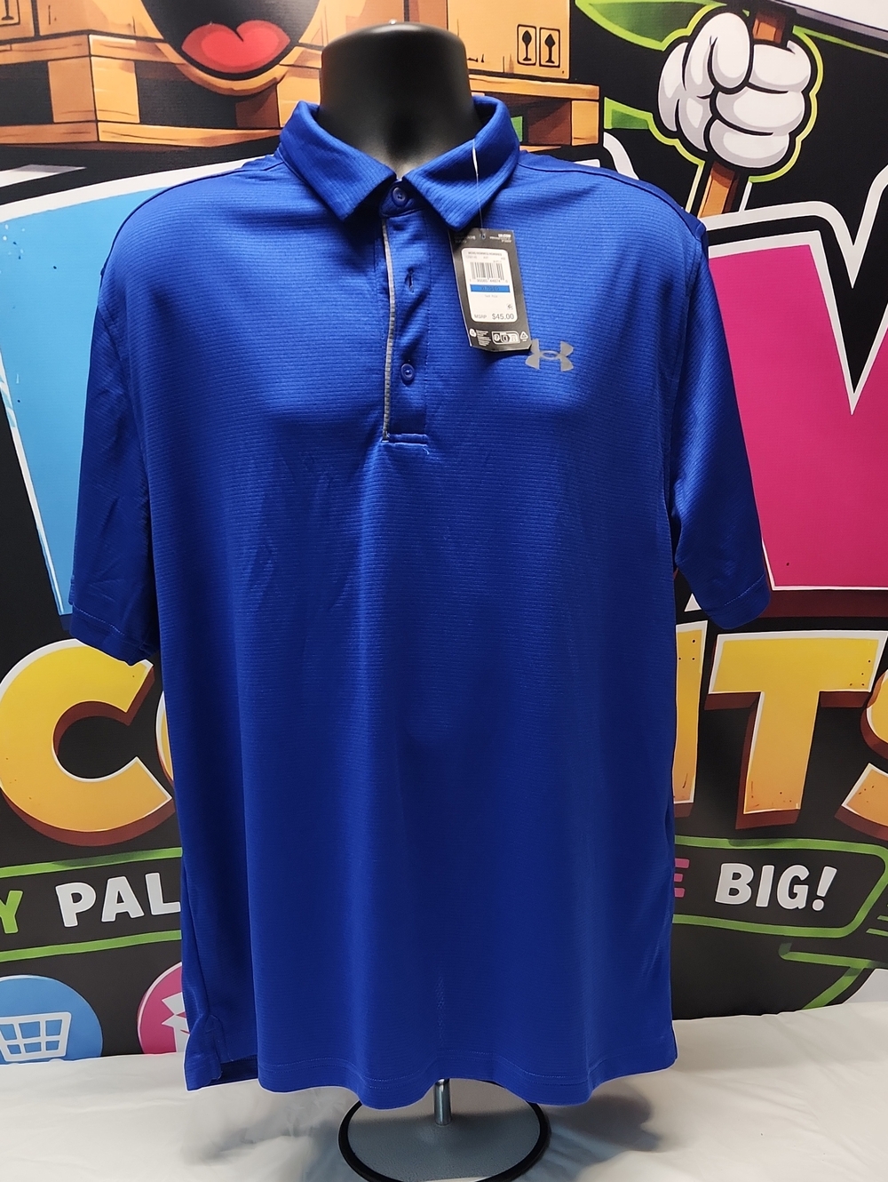 Under Armour Men's Royal Blue Royal Tech Polo Shirt (XL) NWT